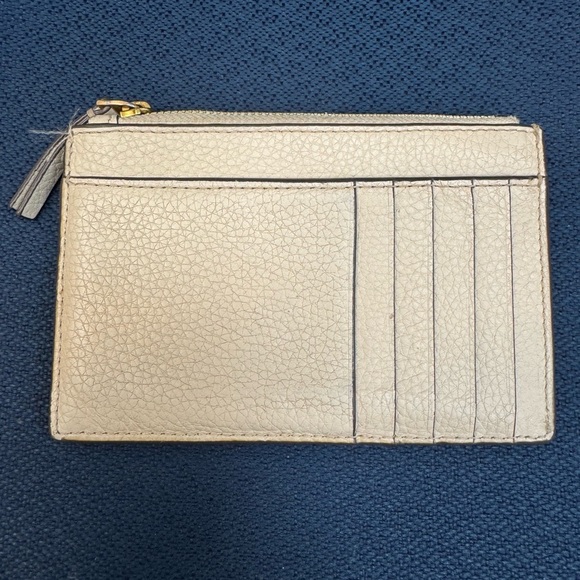 Tory Burch Leather Card Holder in Beige - Picture 3 of 5